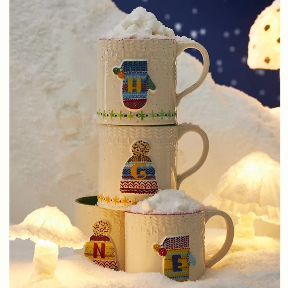 Anthropologie Bundled Up Monogram Mug - Picture 2 of 14